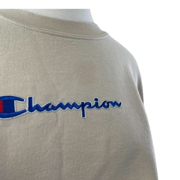 Champion Tan Crop Top Crewneck Sweater Womens Size M - Picture 8 of 9